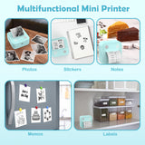 lopevi Label Maker - Portable Thermal Label Printer, Bluetooth Label Maker Machine Mini Sticker Printer with 2 Rolls Paper, Mini Sticker Printer with Multiple Templates for Phone lopevi
