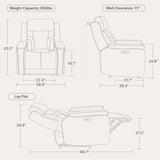 Watson & Whitely Genuine Leather Electric Recliner Chairs for Adults, Lay Flat Recliner with Power Headrest & Chargers for Living Room, Dark Brown Watson & Whitely