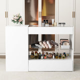 Elegant White Homsee Wardrobe Armoire with Glass Top and 6 Drawers for Stylish Storage Homsee