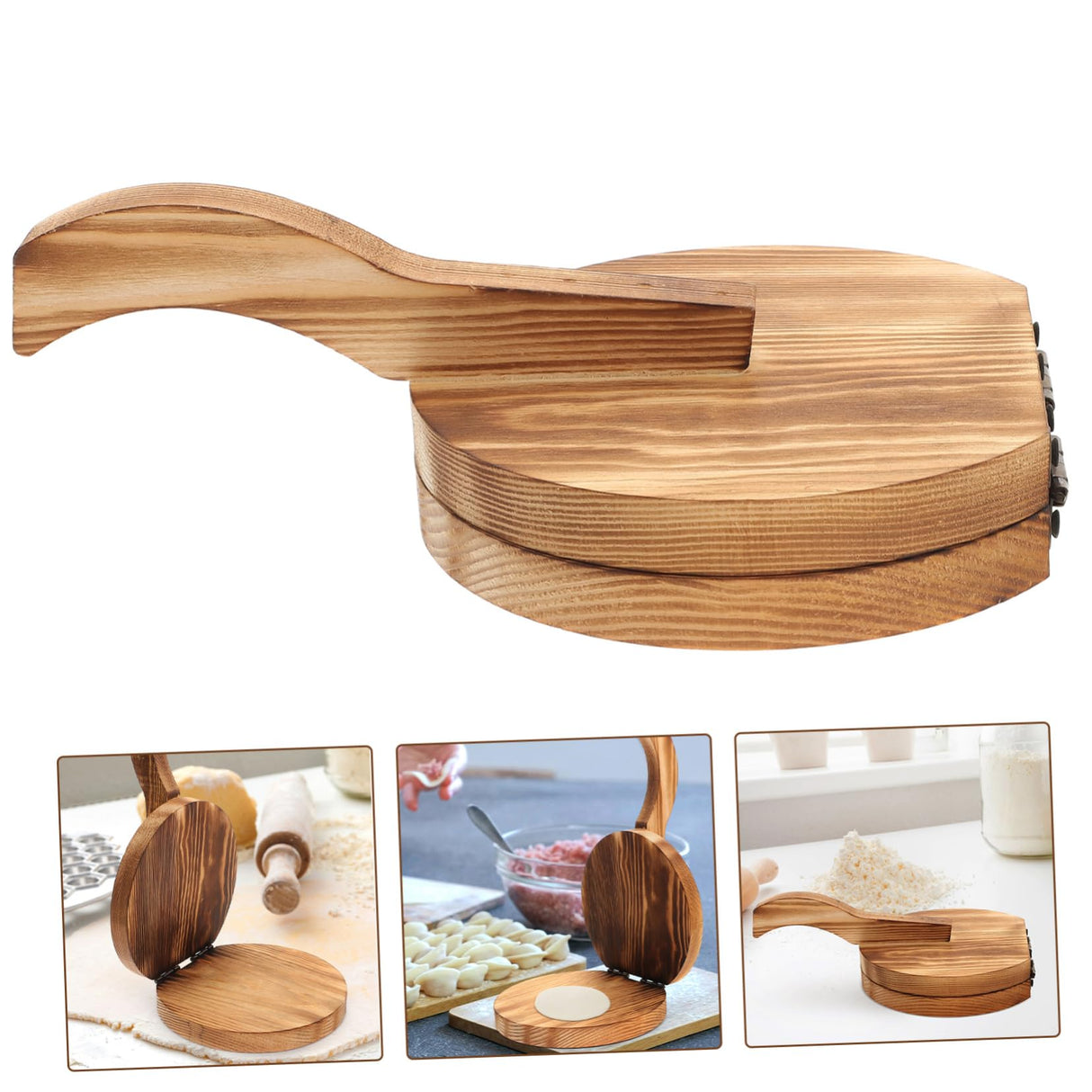 Dough Presser Dumpling Wrapper Mold Wood Wooden Wooden Taco Press KICHOUSE