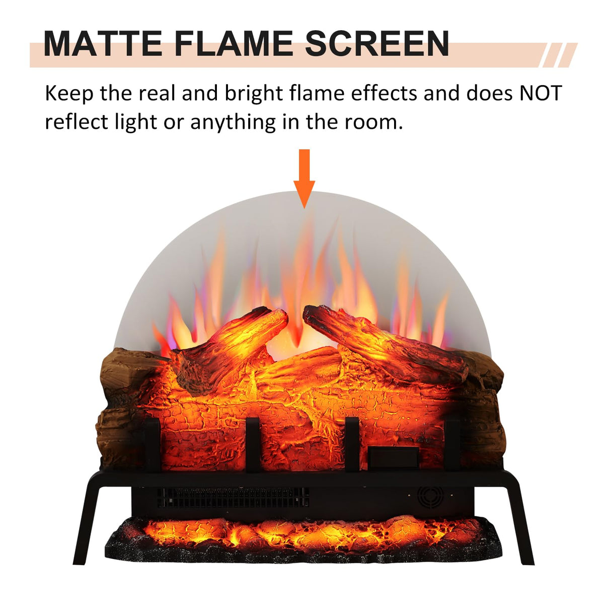 PuraFlame 24" Free Standing Electric Fireplace Log Set Insert, 750W/1500W Heater, 6 Flame Colors with 5 Brightness, Crackling Sound, Remote Control PuraFlame