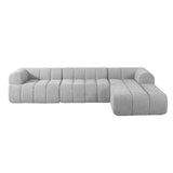 Christopher Knight Home Mania 122" Modular L-Shape Sofa Couch with Chaise Lounge, Modern Sectional Sofa Set for Living Room, Boucle Fabric Upholstered Cloud Couch with Deep Seat, Gray Christopher Knight Home