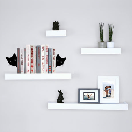 Bookends Metal Cat Book Ends, 1 Pairs Cute Bookends for Shelves Decorative for Home Office Desk Bookshelf Decor (Black, Full-face) TYLCC