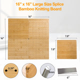 16 x 16 Inches Crochet Blocking Board 4 in 1 - Magnetic Splicing Large Size Granny Square Blocking Board Mats for Knitting & Crochet Projects with 15 Stainless Steel Pegs, Gifts for Mom, Grandmothers Adnkwolivt