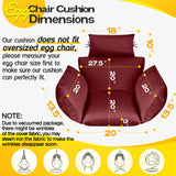 MAGIC ELEPHANT Egg Chair Cushion, Memory Foam Indoor Outdoor Hanging Egg Chair Cushion Replacement, Patio Basket Swing Cushion with Headrest (Red) MAGIC ELEPHANT