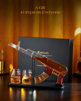 Birthday Gifts for Men Dad, Kollea Whiskey Decanter Sets for Men - Gun Decanter, Detachable Magazine & 2 Bullet Shot Glasses, Liquor Dispenser for Bar, Anniversary Military Alcohol Present for Brother Kollea