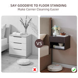 BuildHom Floating Nightstand with Fluted Drawer - Modern Wall Mounted Bedside Table with Open Storage Shelf, Small Night Stand TV Stand for Bedroom(Espresso) BuildHom