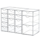 Vtopmart Acrylic Organizer with 16 Drawers (4 Set),Clear Storage Drawers for Office Supplies,Desk Organization and Storage for Makeup,Jewelry,Art Crafts Vtopmart