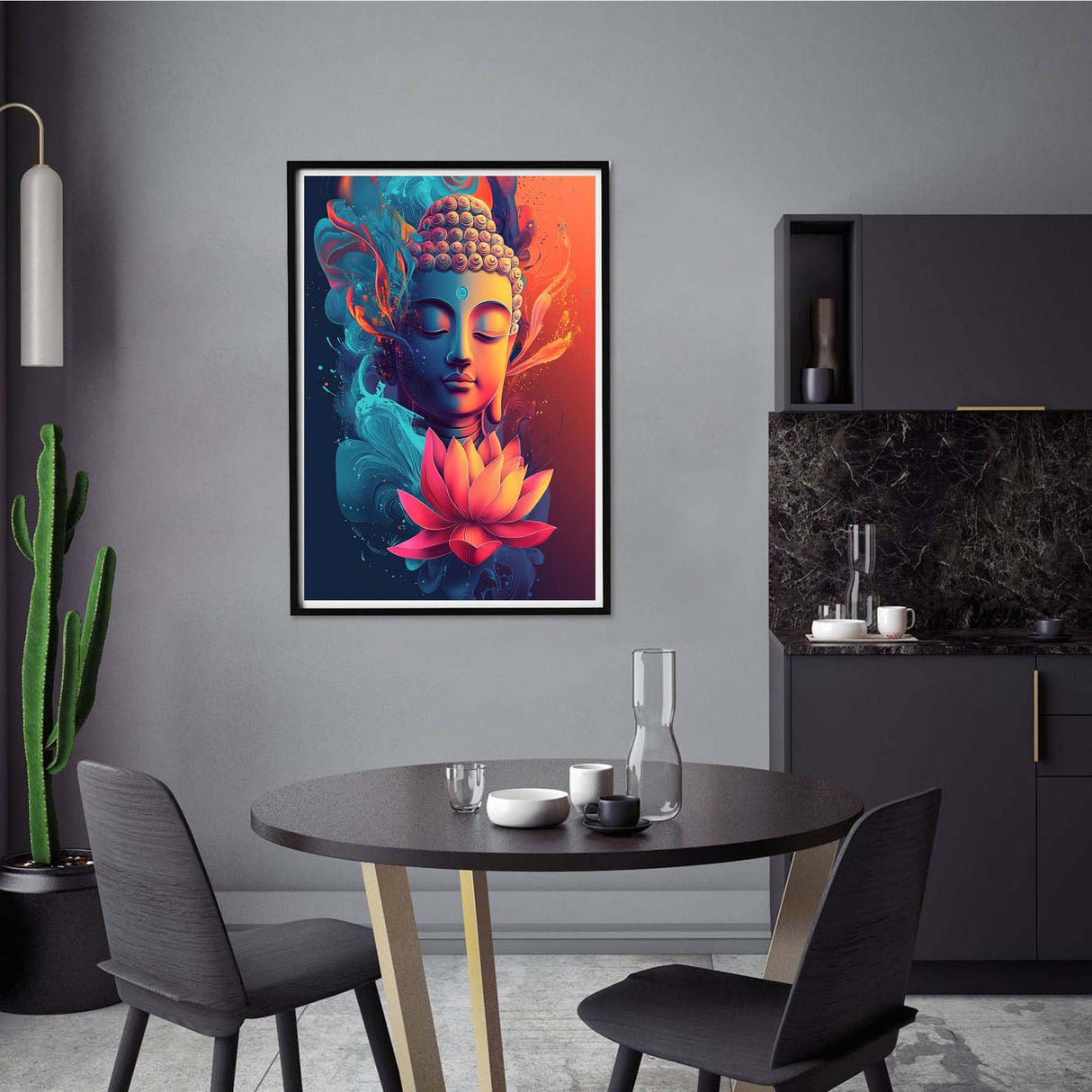 Yomiie 5D Buddha Statue Diamond Painting Kits for Adults, Paint with Diamonds Art Buddhism DIY Full Round Drill Kits, Embroidery Rhinestone Diamond Crystal Craft Canvas Home Wall Decor 30x40 cm Yomiie