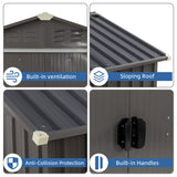 JY QAQA 5x3 FT Metal Outdoor Garden Storage Shed,Waterproof Metal Garden Sheds with Window and Lockable Double Door,Weather Resistant Steel Tool Storage House Shed forPatio,Lawn JY QAQA PET