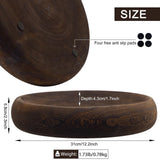 SAMGUYUE Wooden Bowls Round Decorative Paulownia Wood Centerpiece Bowls for Home Decor Blackened Fruit Bowl for Coffee Table Key Tray for Entryway Moss Holder (Black) SAMGUYUE