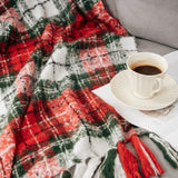 G Lake Christmas Plaid Throw Blanket Green Red Super Soft Faux Cashmere Blankets with Tassels for Couch Sofa Halloween Home Decor 50" x 60" (Xmas) G Lake