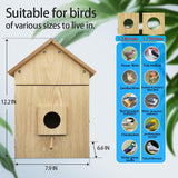 Bird House with WiFi Camera Solar Powered for Wireless Outdoors, HD View Nesting & Hatching, Box House for Bluebird Swallow Wren Chickadee, PIR Detection, SD Card & Cloud Storage, IR Night Vision IP65 Topodome