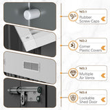 GUNJI 10 x 8 FT Shed Outdoor Storage Shed Metal Garden Shed with Lockable Door Outside Waterproof Tool Shed for Backyard, Patio, Lawn (Gray) GUNJI