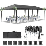 10x30 Pop Up Outdoor Canopy Tent,10x30ft Waterproof Party Tent Ez Up Canopy Tents for Parties Wedding Outdoor Commercial Event Gazebo Portable Instant Tent for Backyard Camping Carport, Dark gray Xeuemtey