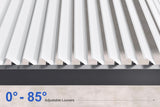 PURPLE LEAF Louvered Pergola 10' x 12' Outdoor Aluminum Pergola with White Adjustable Rainproof Roof Grey Frame Hardtop Gazebo for Patio Deck Garden PURPLE LEAF