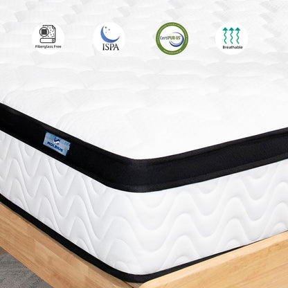 MOLBIUS Twin Mattress | 10 Inch Twin Size Hybrid Mattresses in a Box | Medium Firm Memory Foam and Individual Pocket Springs | Fiberglass Free Bed Matress | Breathable | CertiPUR-US