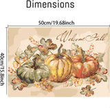 Apcufir Fall Paint by Numbers for Adults,Pumpkin Paint by Numbers Kits for Beginner,Autumn Paint by Number on Canvas for Holiday Home Wall Decor 16X20 Inch Apcufir