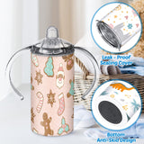 12 Sets 12 oz Sublimation Blanks Sippy Cups for Toddlers Insulated Stainless Steel Kids Sublimation Tumbler Cups with Lids and Straws, 2 Heat Tape, 12 Polymer Sublimation Coating, Coaster, Brush Zubebe