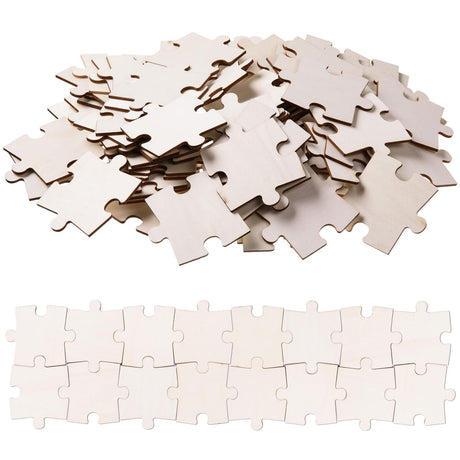 AWIZOM 120 Pcs Blank Wooden Puzzle Pieces for Crafts 3.5x2.99 Inch Wooden Puzzle Shape Cutouts Unfinished Freeform Jigsaw Wood Puzzles for Arts & Crafts, DIY Projects, Painting, Home Decoration AWIZOM