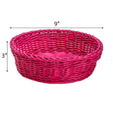 AVLA 4 Pack Woven Breads Baskets, Imitation Rattan Fruit Storage Bowls, Stackable Handwoven Serving Basket, Poly-Wicker Round Basket Set for Organizing, Decorative Gift Basket for Countertop, Pantry AVLA
