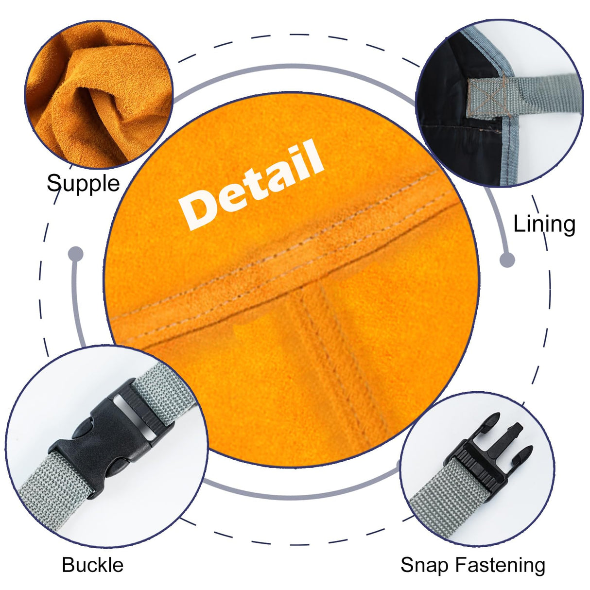Leather Work Shop Apron, Buckle straps, Heat & Flame Resistant Heavy Duty Welding Apron LahChak