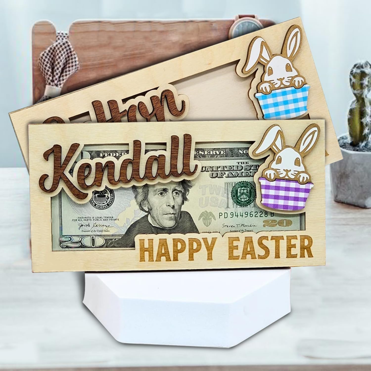 Easter Money Holder - Easter Bunny Money Holder Personalized Easter Gifts Money Holder for Boys Girls, Personalized Easter Gifts - WoodArtSupply