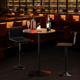 Athena Collection Round Bar Table,Adjustable Height Pub Table and 360°Swivel Bistro Table, High Top Table with MDF Desktop,Cocktail Table for Bar/Pub/Bistro(Black Rock) Athena Collection