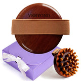 VERYOND Sapele Wood Anti-Cellulite Massage Brush - Hand-Held Massager Body Brush Muscle Relax Sauna SPA Head Massage Brush VERYOND