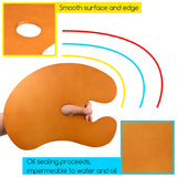 MEEDEN 2 Pack Wood Paint Palette Oil Finished, Acrylic Paint Palette 15.7"x11.8", Oil Paint Palette, Painting Palette, Art Palette, Artist Palette with Ergonomic Large Thumb Hole, Oval Shape MEEDEN