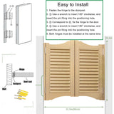 Louvered Café Interior Swing Solid Wood Door, Home Decor Pine Saloon Doors with Hinges Hardware, Entrance Partition for Hallway Kitchen Doorway Bar, Premade Varnish (Burlywood, 31.5x35.4in) Jueraori