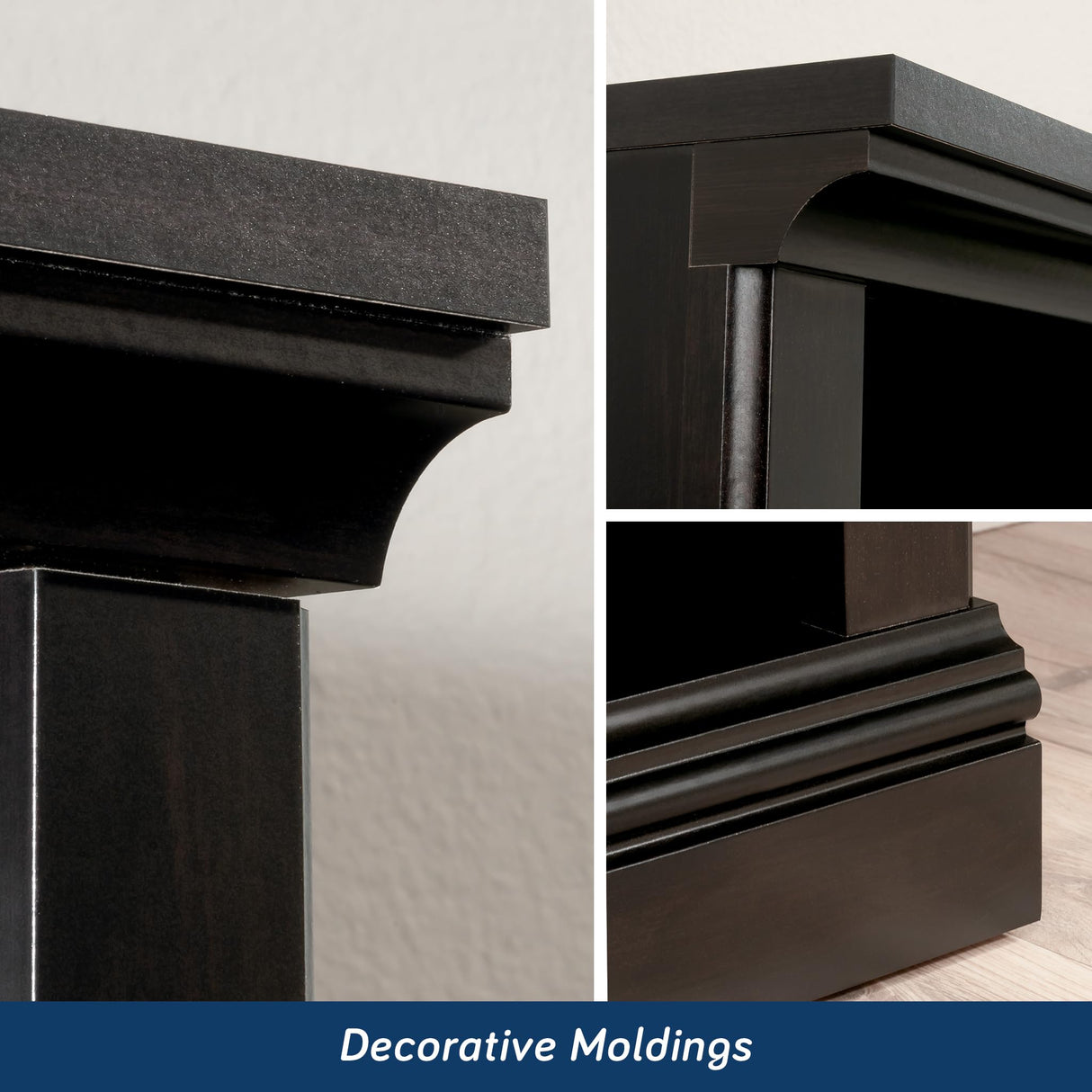 Sauder Miscellaneous Storage 5 Bookcase/book shelf, L: 35.28" x W: 13.23" x H: 69.76", Estate Black Sauder