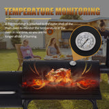 Charcoal Grills Outdoor BBQ Grill Offset Smoker with Wheels Side Fire Box Portable Barbecure Grill for Outdoor Cooking Backyard Camping Picnics,Black NChanmar