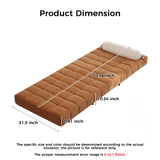 JASIWAY Convertible Chair Bed Sleeper for Adults, 3-in-1 Convertable Single Sofa Futon Chair for Small Spaces, Foldable Sleeping Chaise Lounge, Trifold, Armless, Corduroy (Caramel) JASIWAY