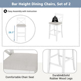 LUMISOL Bar Table and Chair Set, Small Counter Height Table Set for 2, 3 Piece Bar Table Set for Dining Room Small Place, Breakfast Nook Table Set, Space Saving for Living Room, Beige LUMISOL