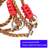 KOHAND 16 x 6 Wooden Swing, Hanging Tree Swing Seat with Adjustable Rope and Carabiner 330LBS Large Bearing Capacity for Home Backyard Garden Playing KOHAND