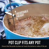 CRAFT911 Candy Thermometer with Pot Clip - Deep Fry Oil Thermometer for Frying - Cooking Thermometer for Frying Oil Candle Making Hot Oil Deep Fryer Thermometer 8" Side of Pot Thermometer Craft911