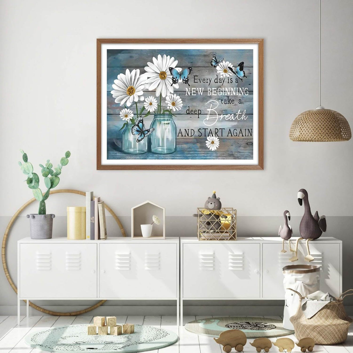 Diamond Painting Kits for Adults - Daisy Diamond Art Kits for Adults Beginner, Inspirational DIY Full Drill Diamond Dots Paintings with Diamonds 5D Gem Art and Crafts Home Wall Decor 16x12inch HOIYLDS