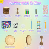 AOSITE Wooden Crafts Kit for Kids-Glow in The Dark-Arts and Crafts for Kids Ages 6-12, Wood Slices Painting Craft Activities Kits, Creative Art Toys for 6 7 8 9 10 11 12 Year Old AOSITE