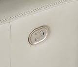 Signature Design by Ashley Mindanao Contemporary Leather Match Upholstered Power Recliner with Adjustable Headrest and USB Ports, Light Gray Signature Design by Ashley