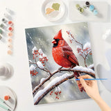 Red Cardinal Paint by Numbers Kit for Adults - DIY Bird Painting on Canvas, Adults' Paint-by-Number Kits Acrylic Paint Set for Beginners, Wildlife Art Kit for Home Decoration or Gifts (12X16IN Framed) DecorFriday