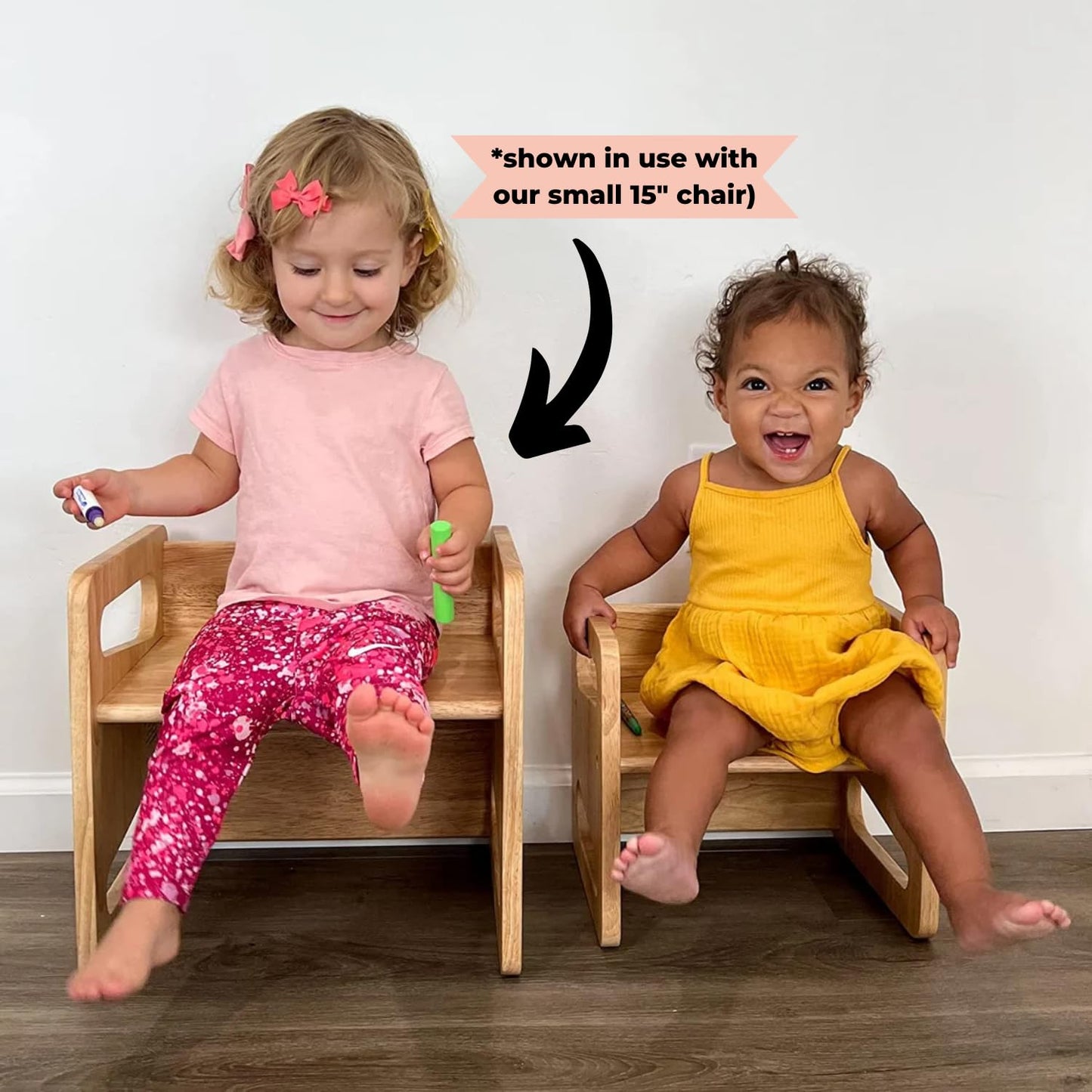 Montessori Weaning Table and Chair (12 inch) - Solid Wooden Toddler Chair/Table - Cube Chair for Toddlers - Hardwood - Kids Montessori Furniture - WoodArtSupply