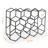 Luoieo 14 Bottles Black Wine Rack Countertop,Geometric Stainless Steel Wine Bottle Holder,3Tier Wine Racks for Cabinet,Pantry,Bar,Table,No Assembly Required Luoieo