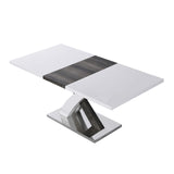 Cherry Tree Furniture High Gloss White Extendable Dining Table 6 to 8-Seater with Stainless Steel Base Cherry Tree Furniture