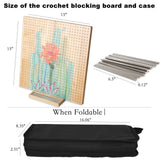 Svartur 15" Foldable Crochet Blocking Board with Pegs & Storage Pouch, Large Granny Square Blocking Board for Crocheting, Wooden Knitting Blocking Mat for Wet Blocking Crochet and Knit Squares Svartur