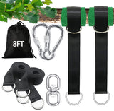 igolfluck Tree Swing Straps Hanging Kit 4FT/8FT/15FT/20FT/25FT, Extra Long Tree Swing Straps Holds 5500 lbs with Lock Carabiners & Tree Protectors, Safer for All Swing & Hammock (8FT) igolfluck