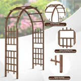 Outvita 7 Ft Fir Wood Garden Arch Arbour Arbor, Backyard Trellis, Outdoor Structure for Climbing Plants, Lawn Patio Decoration, Wedding Ceremony, Festival Decor Outvita