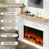 ROOMTEC Fireplace Mantel,60" Wood Floating Fireplace Shelves,Wall Mounted Wooden Display Shelving,Handcrafted Wood Brack,Natural Mantels Over Fireplace | 60" x 8" x 3"-Aged Oak ROOMTEC