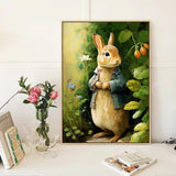 JATOK 5D Diamond Painting Kits for Adults Full Round Drill Rabbit Animal Embroidery Pictures Arts Paint by Number Kits Diamond Art Kits for Home Wall Decor 11.8x15.7in JATOK