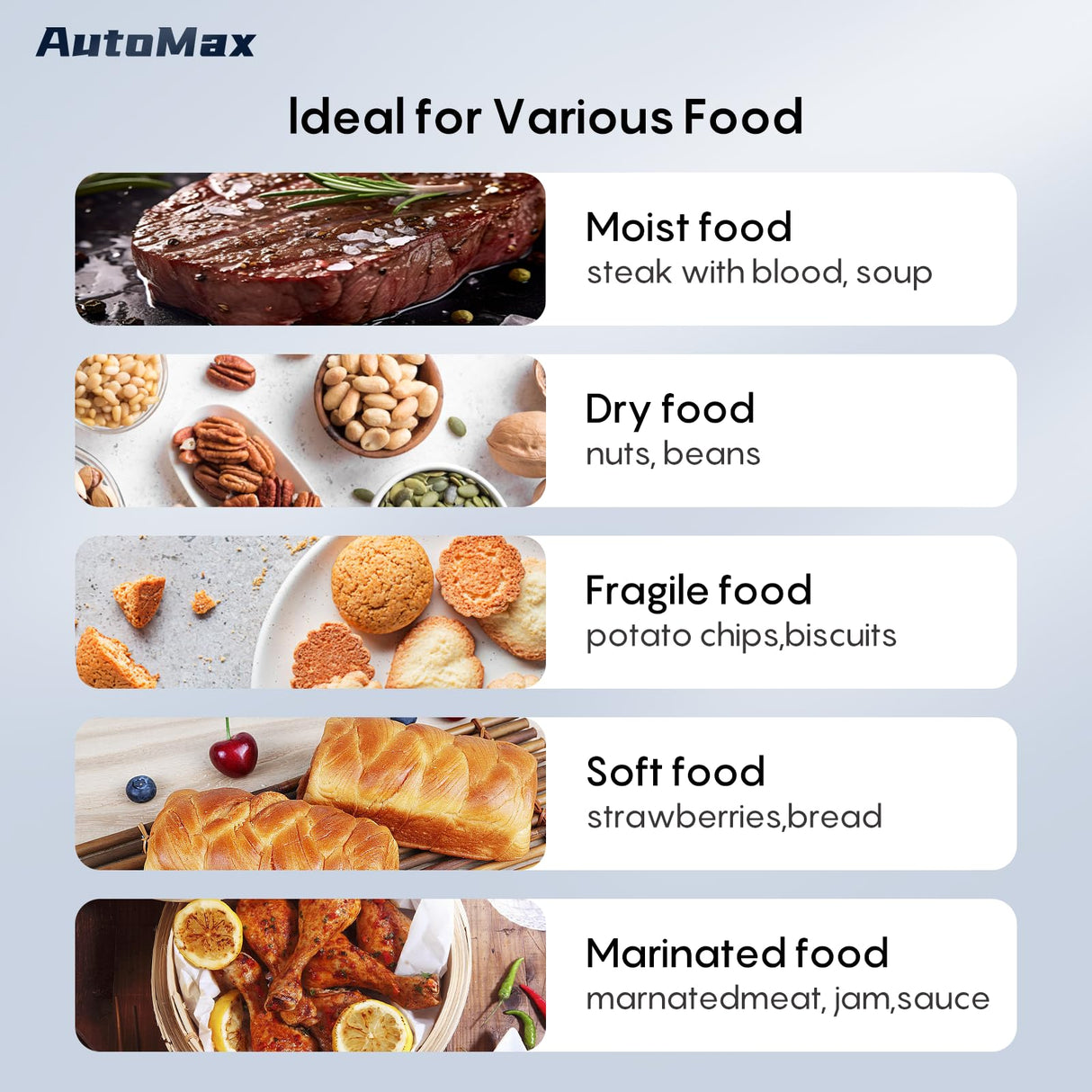 Fully Automatic Vacuum Sealer-Effortless Operation, 95Kpa Powerful Food Vacuum Sealer Machine with 2 Rolls Bags, Dry & Wet/Bag Cutter/External Vacuum, Silver Black FRESKO